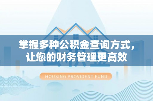 平塘掌握多种公积金查询方式，让您的财务管理更高效