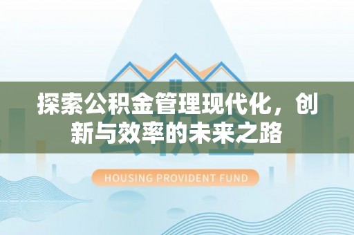 平塘探索公积金管理现代化，创新与效率的未来之路