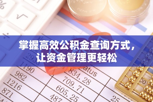 平塘掌握高效公积金查询方式，让资金管理更轻松
